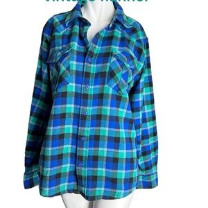 Ocean Pacific flannel shirt vintage plaid medium 38-40 Unisex 100% cotton grunge